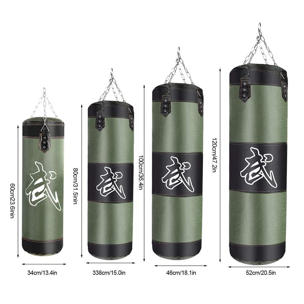 Saco de arena de boxeo de tela Oxford, bolsa de arena de 60/80/100/120cm para entrenamiento de fuerza, grueso, para Fitness