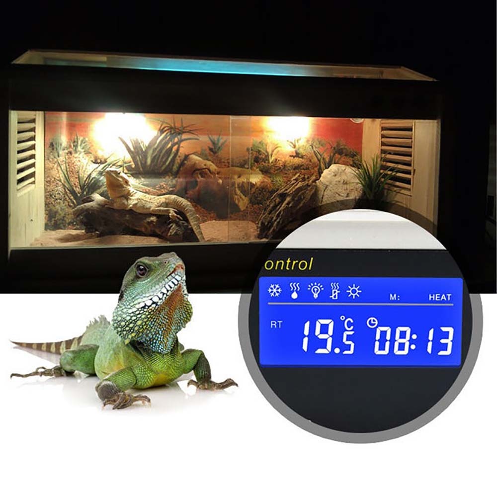 Termostato para tortugas y Reptiles, controlador de temperatura con Sensor impermeable, accesorios de acuario
