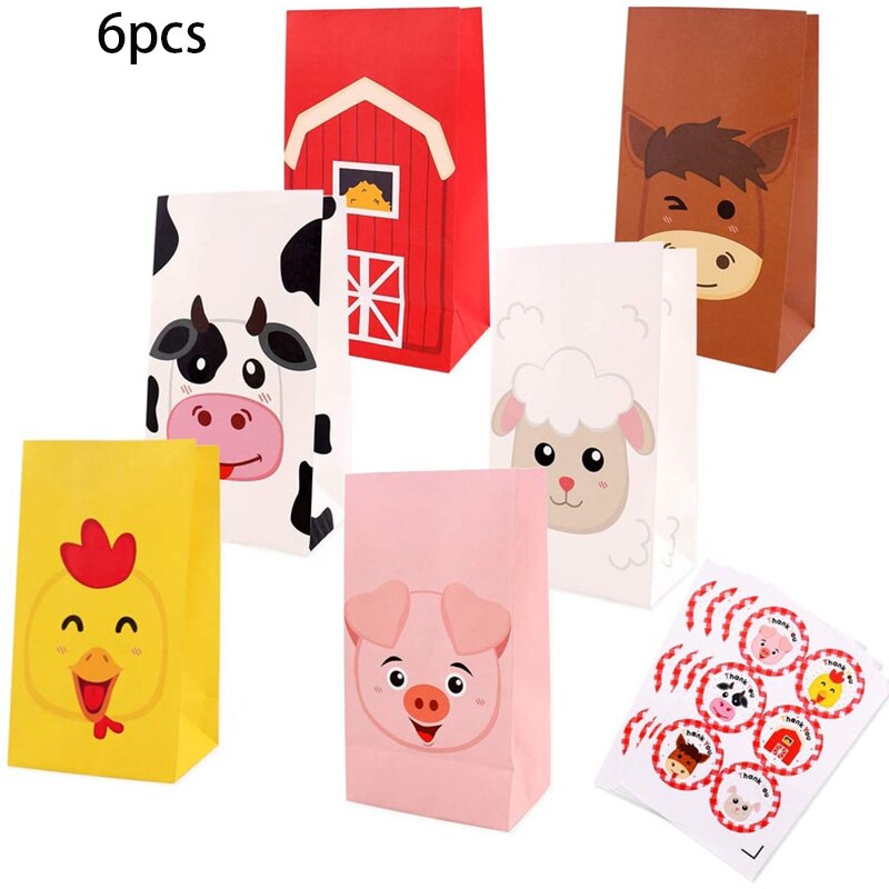 Farm Animals Theme Party Favor Box Green Candy Box Cupcake Box Birthday Event Party Decorations Container Supplies