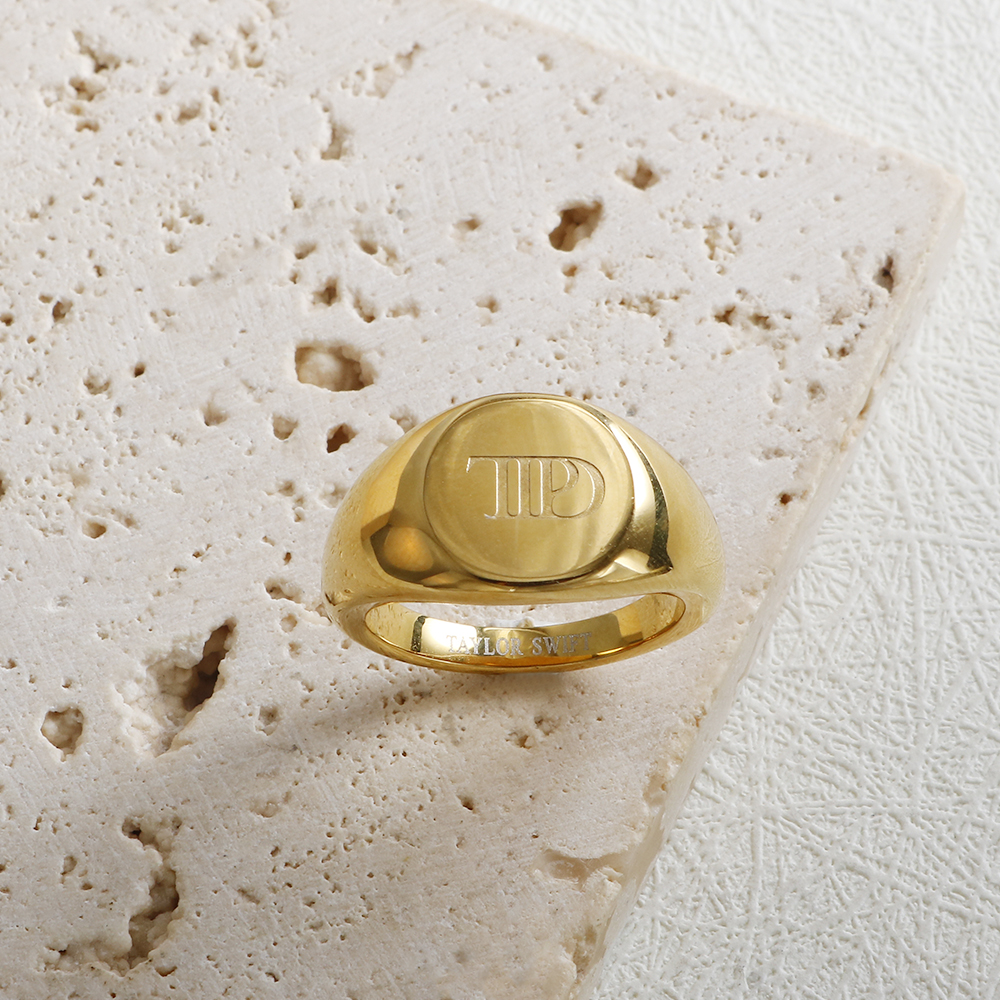 Anillos con letras grabadas JINHUI TTPD para mujer, anillo de Metal de acero inoxidable con poetas tortuadas, joyería de resistente al agua