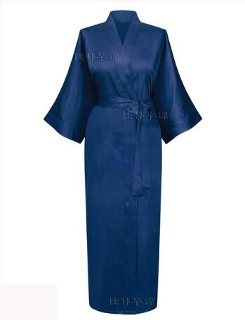Vrouwen Zijde Satijn Lange Bruiloft Bruid Bruidsmeisje Gewaad Kimono Gewaad Feminino Badjas Grote Maat XXXL Peignoir Femme Sexy Badjas: XL / Donkergrijs