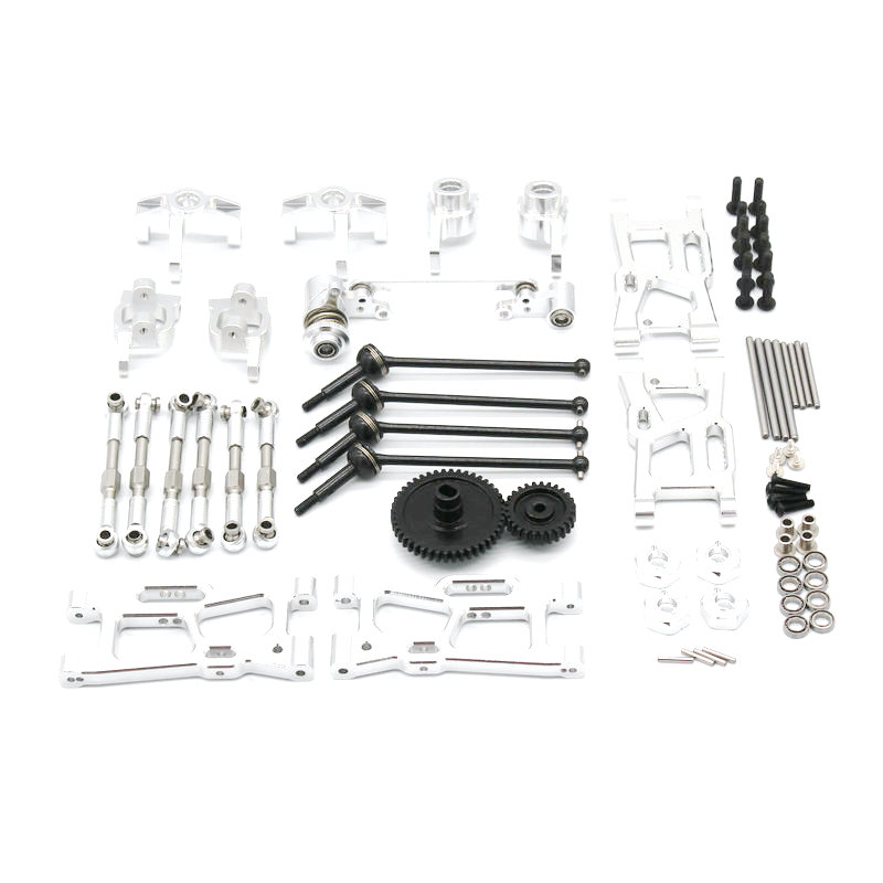Wltoys 144001 124016 124017 124019 124018 RC op afstand bestuurbare auto 4MD Universele metalen upgrade-accessoires voor algemeen gebruik Kwetsbare set: Zilver