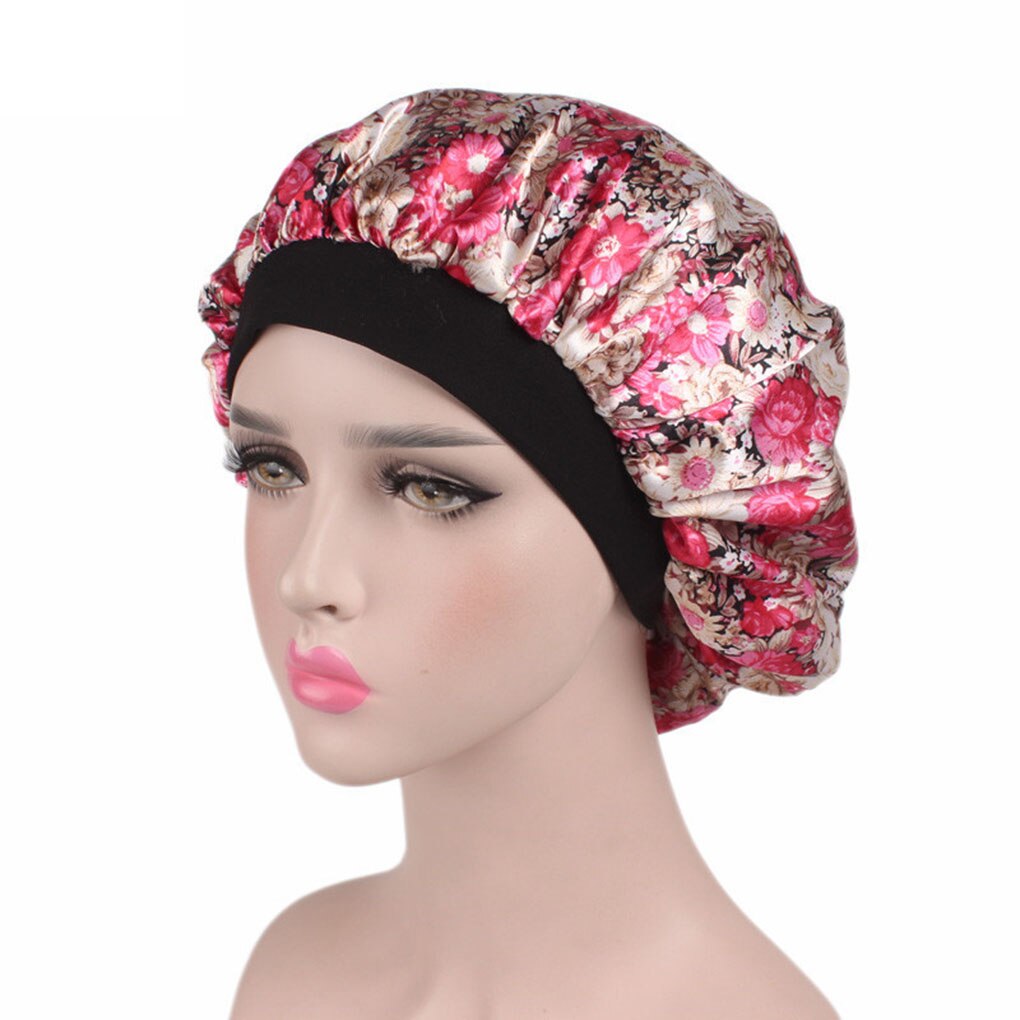 Gorro de Noche de Ala Ancha de Satén para Hombre y Mujer, Sombrero de Estampado Floral Unisex, Otoño, Primavera e Invierno
