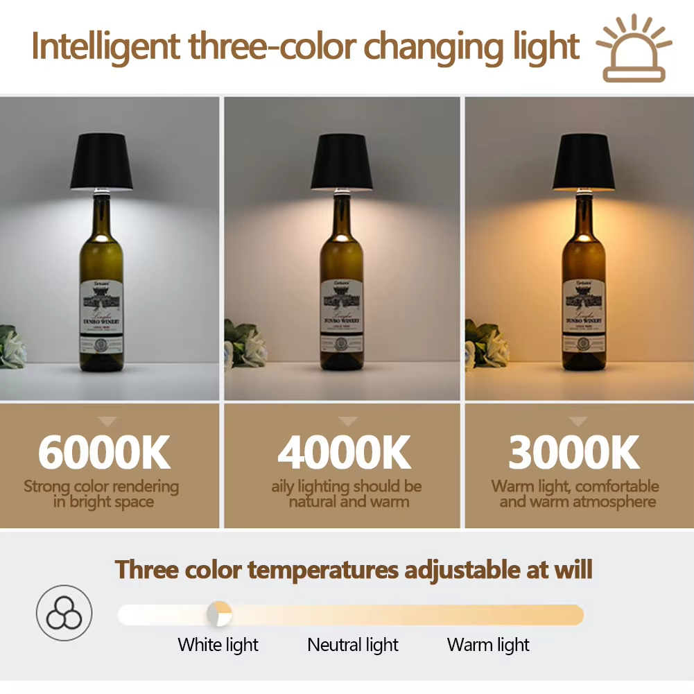 Draadloze wijnflessenlamp Type-C Opladen Aanraakbediening Wijnfleslicht Dimmen LED-tafellamp Bar Cafe Sfeer Nachtlampje