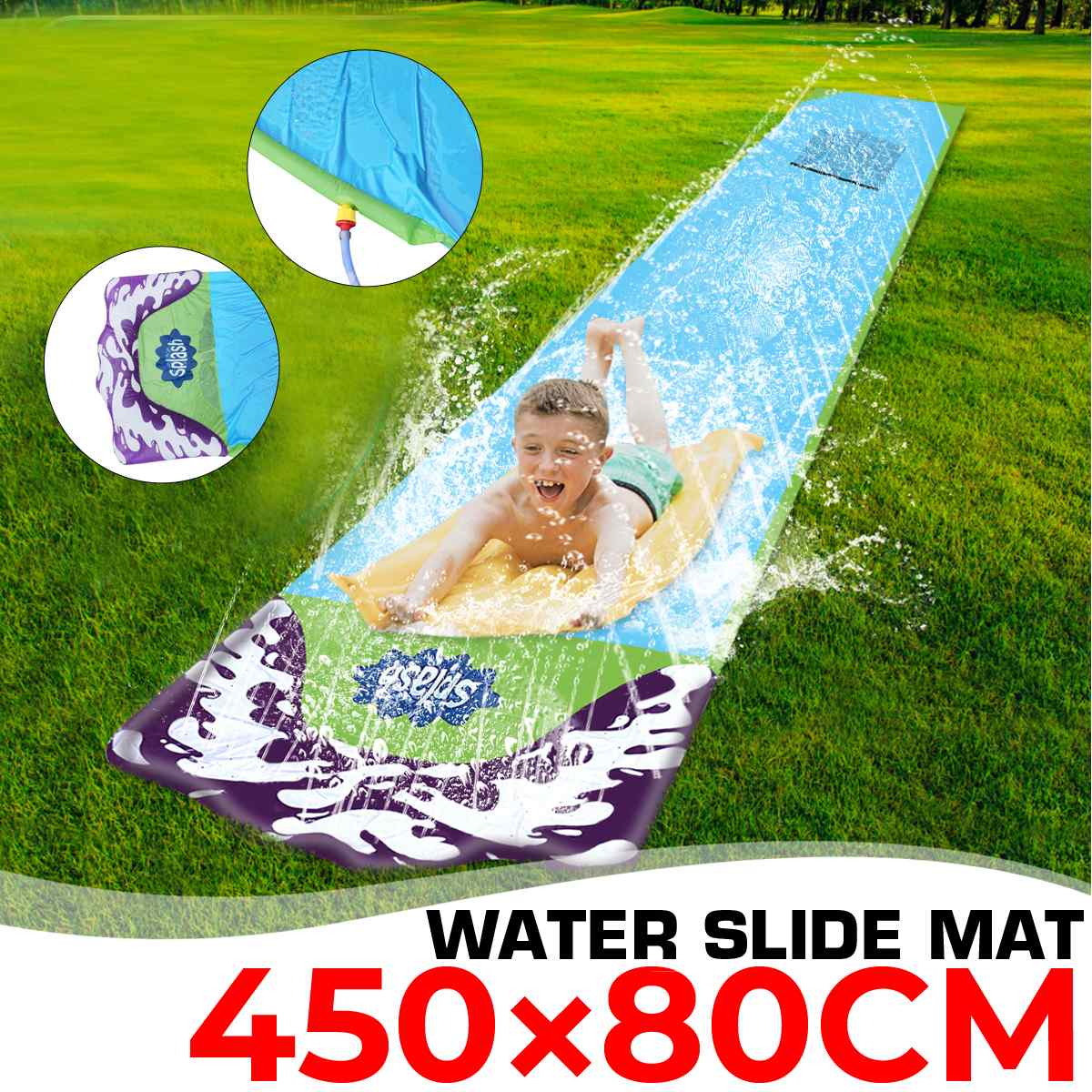 70X480Cm Water Slide Fun Gazon Glijbanen Zwembaden Voor Kinderen Zomer Pvc Games Center Backyard Outdoor Kinderen volwassen Speelgoed