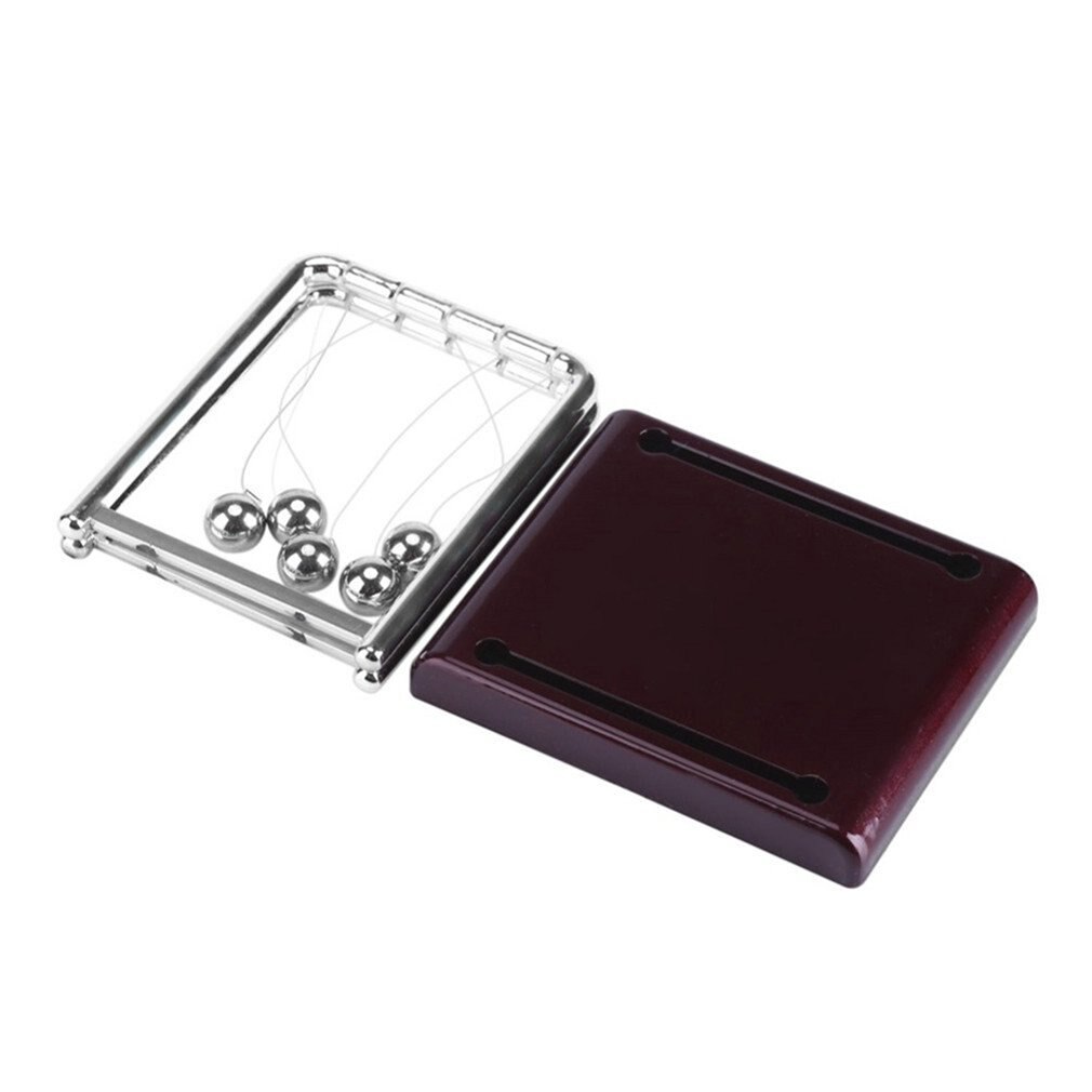 Newtons berceau balles d'équilibre avec miroir socle en bois noir Gadget amusant pendule pour bureau et décoration de la maison-boule de miroir