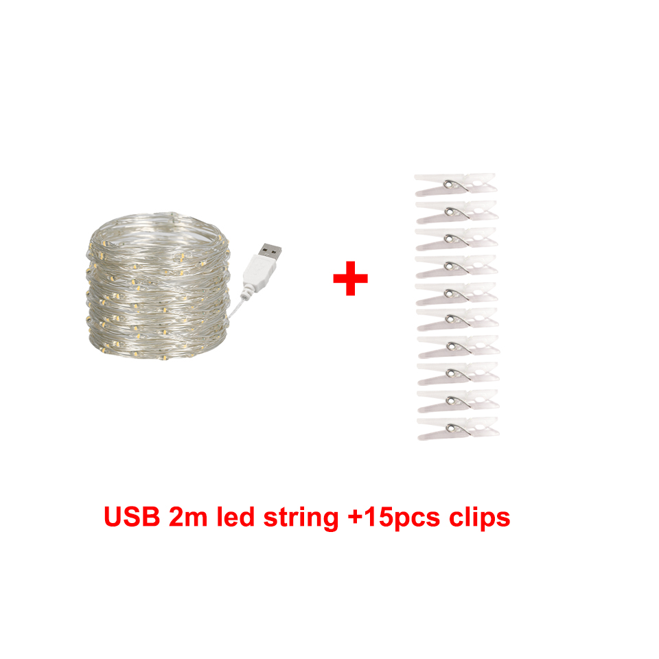 LED-Lichterkette, Foto-Clip, Lichterkette, 10 m, USB, batteriebetrieben, Weihnachtsbaum-Girlande, Dekoration, Hochzeit, 2025, Neujahrsdekoration: Rot / Y