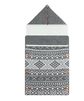 Sobres de punto de oso de dibujos animados para recién nacidos, sacos de dormir de otoño gris abotonada bebé infantil, saco de dormir, manta de primavera: 82W412 Gray