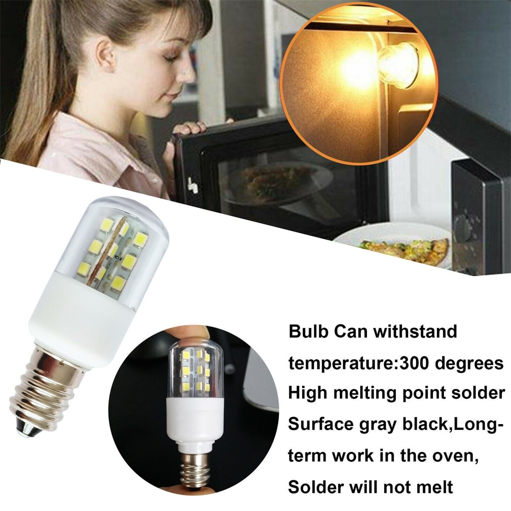 E14 E12 LED Crystal Lamp Light SMD 5050 3W Microwave Oven Light Bulb Freezer Lamp Cold / Warm White AC 110V 220V