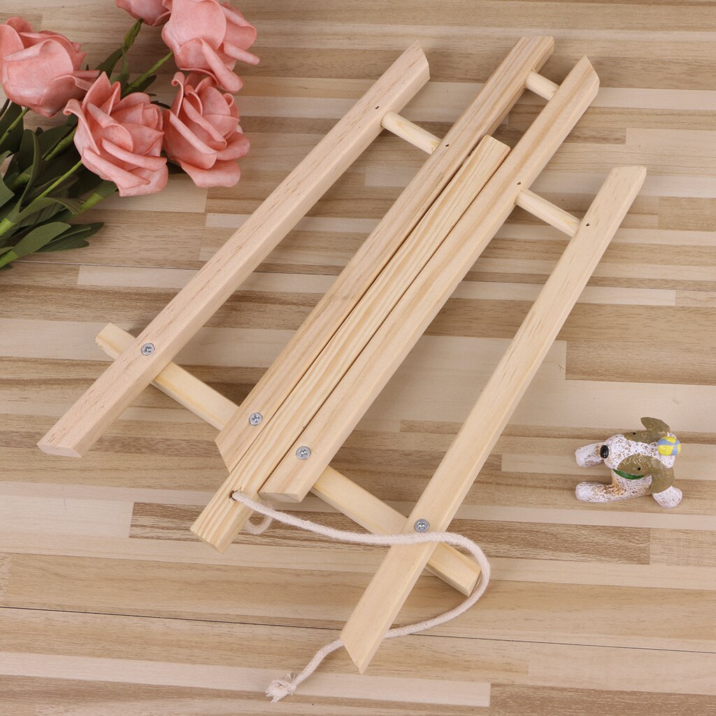 Desktop Easel Foldable Display Stand Wooden Tripod Easel 2 Sizes for Art Painting Wedding Photos Small Signs Artworks