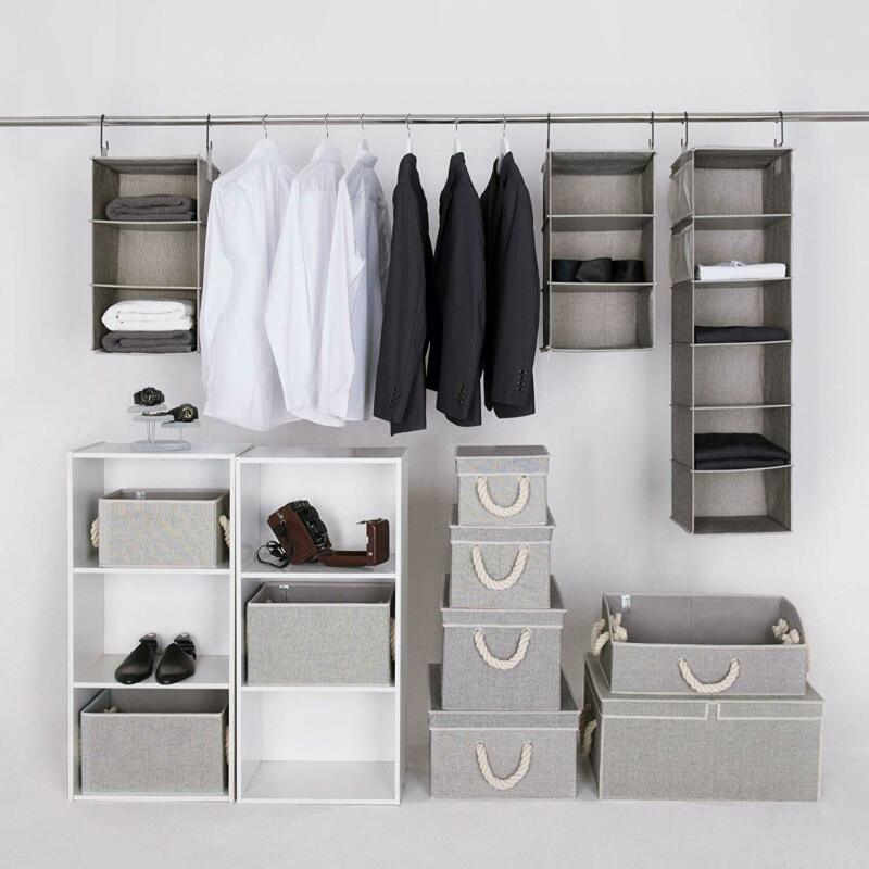 Folding Square Storage Utility Box Fabric Cube Drawer Organizer Cloth Basket Bag Thick cotton rope thicker EVA Clothes storage
