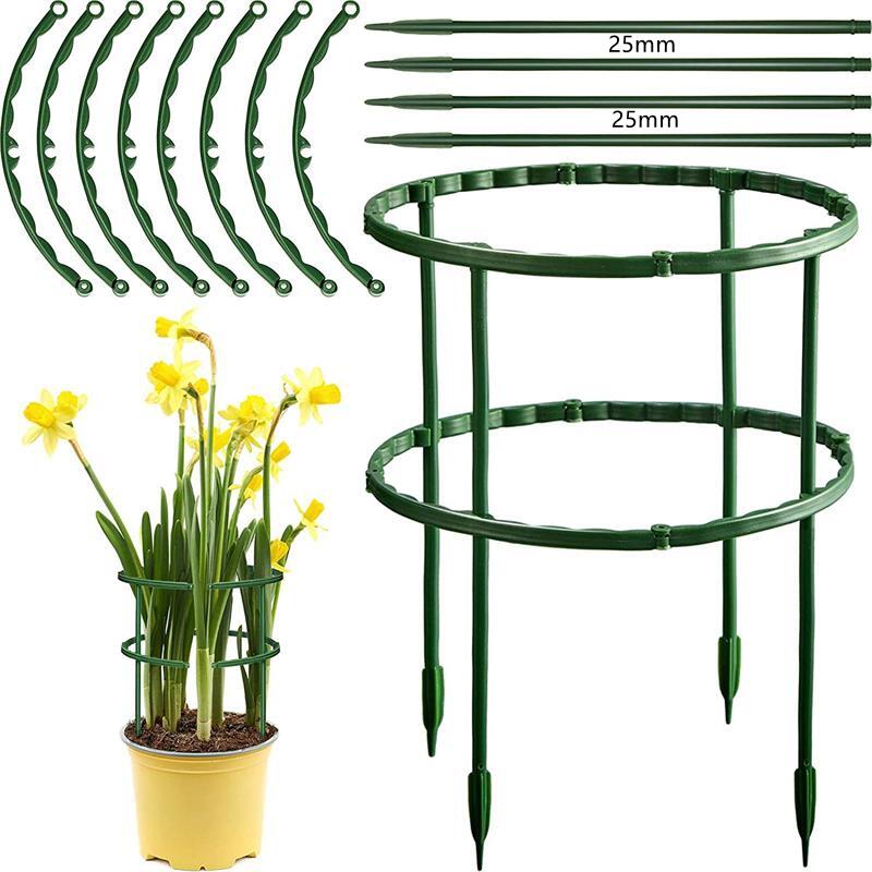 6pc plast plante støtte stabel stativ til blomster halvcirkel drivhus arrangement fastgørelse stang holder frugthave have bonsai værktøj: Dobbelt lag