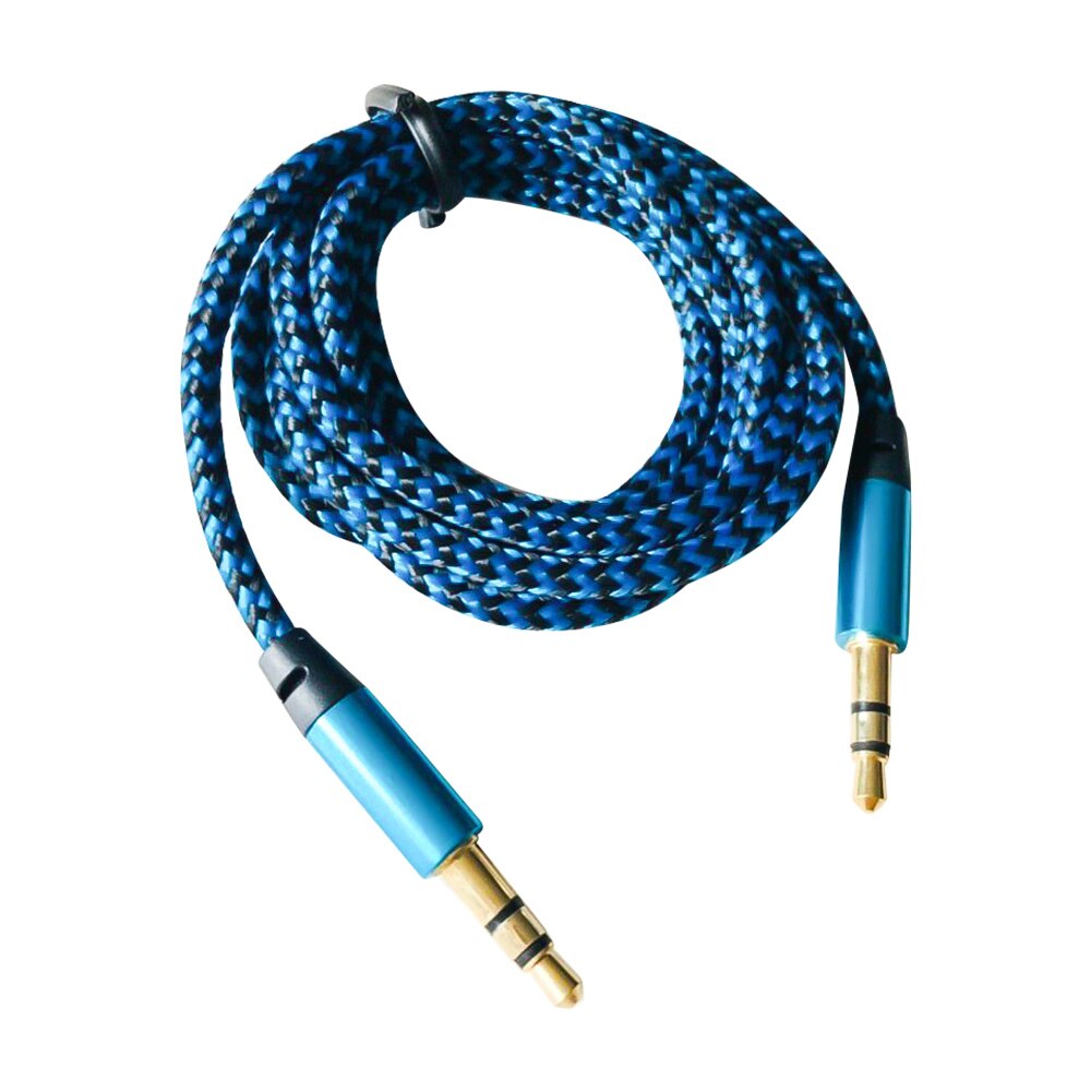 Aoshike 3.5MM AUX 1M Audio Bron Socket Jack Male Naar Male Audio Aux Kabel voor Samsung Xiaomi MP3 MP4 Stereo Kabel Universele: Blauw