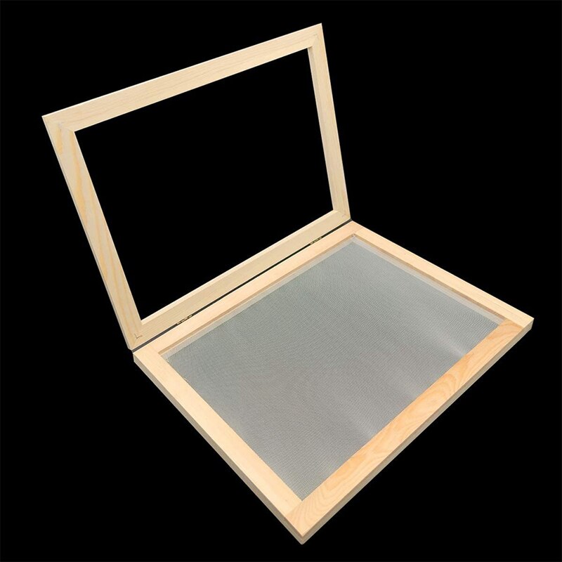 Wooden Paper Making Papermaking Mould, 10X14 Inch Screen Printing Frame For DIY Paper Craft And Dried Flower Handcraft