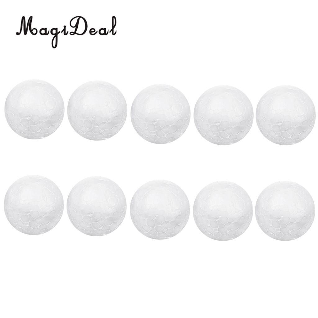 MagiDeal 10 x 7cm White Modelling Craft Polystyrene Foam Ball Sphere for Christmas Tree Ornaments Craft Decorations