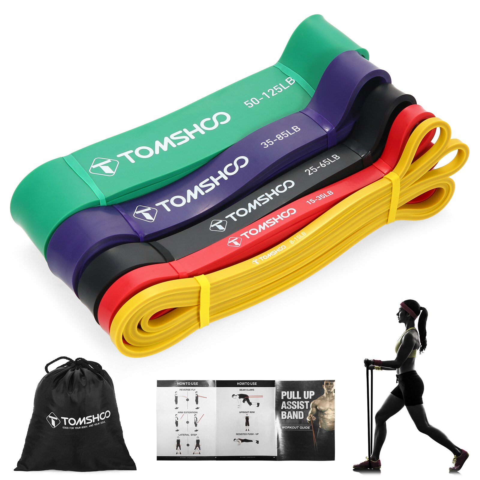 Tomshoo Oefening Band Pull Up Assist Bands Set Resistance Loop Bands Powerlifting Workout Oefening Stretch Bands Met Draagtas