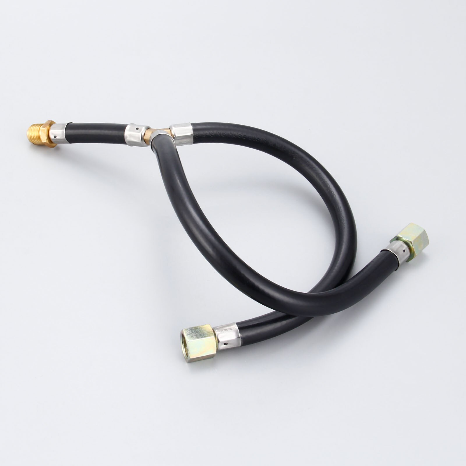 3/8" Flare Gas Grill Connection Y Splitter Pipe Flexible Hose Inlet Pipe for BBQ Stove LPG Propane Fire Pit Fireplace, Stove