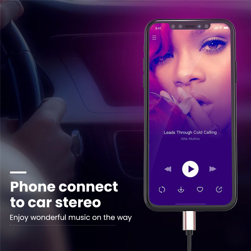 Usb c  to 3.5mm- jack aux-lydkabeladapter for hodetelefoner, headsethøyttaler, 3.5mm to 3.5mm aux-ledningsledning, type-c-omformer, bilkabel