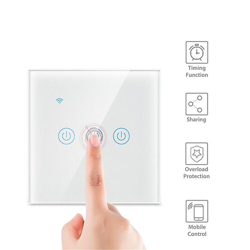 Smart Touch Switch Panel Wall interruptor 1/2/3 Gang wifi light switch US/EU Standard Work with Alexa Google Home: EU 3 Gang