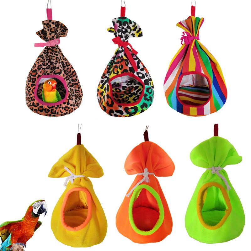 Bird Nest Hanging Hammock Bed Winter Warm House Cage Hideout to Sleep Play and Rest for Small Parrot Hamster Sugar Glider