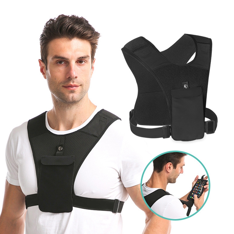 Lightweight Running Vest,Chest Phone Holder Adjustable Waistband, Breathable and Heat Disspation,Running Cycling Travel