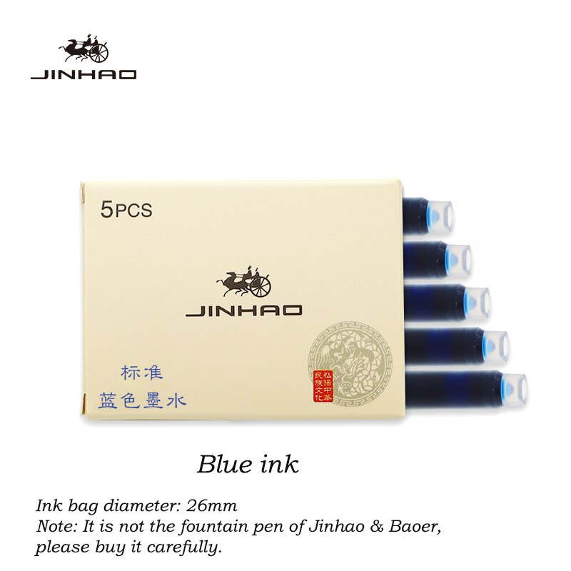 Jinhao 911 Financial Tip 0.38mm Extremely Fine Fountain Pen Stainless Steel Classic Body School Office Writing Stationery: Blue ink