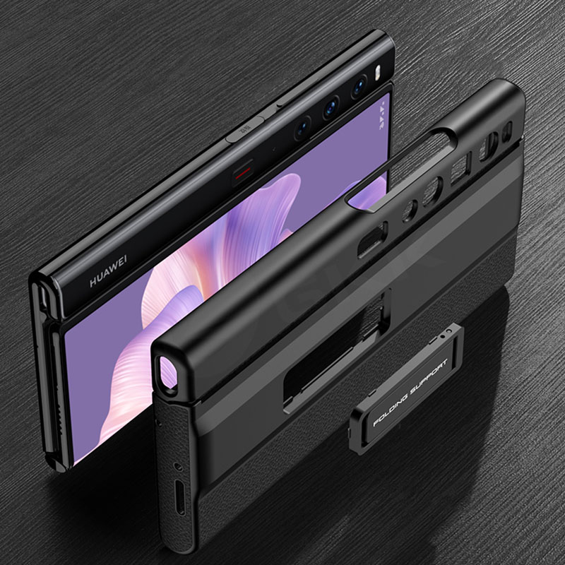 Funda de cuero PU de lujo con soporte para Huawei Mate XS 2, funda protectora antigolpes con marco de plástico, fundas para Huawei Mate XS2