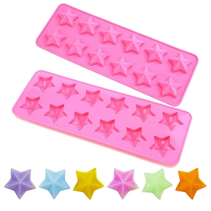 12Cavity Star Shaped Chocolate Molds 3.5cm Five-Pointed Star Mold Fondant Molds for Chocolate Candy Ice Cube Cake Decoration