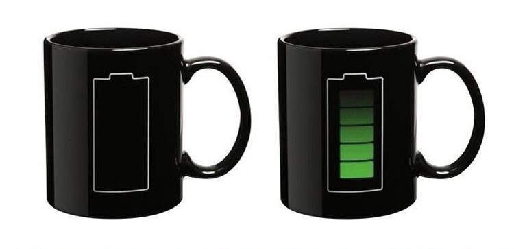 Batteri magisk krus positiv energi farve skiftende kop keramisk misfarvning kaffe te mælk krus nyhed: Default Title