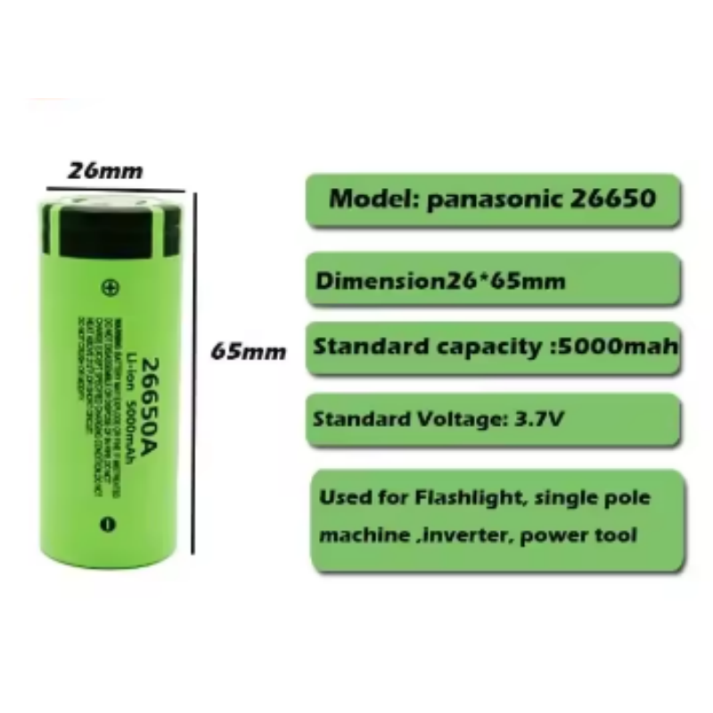 Original hochwertiger 26650-Akku 5000 mAh 3,7 V 50 A Lithium-Ionen-Akku für 26650 A LED-Taschenlampe + Ladegerät