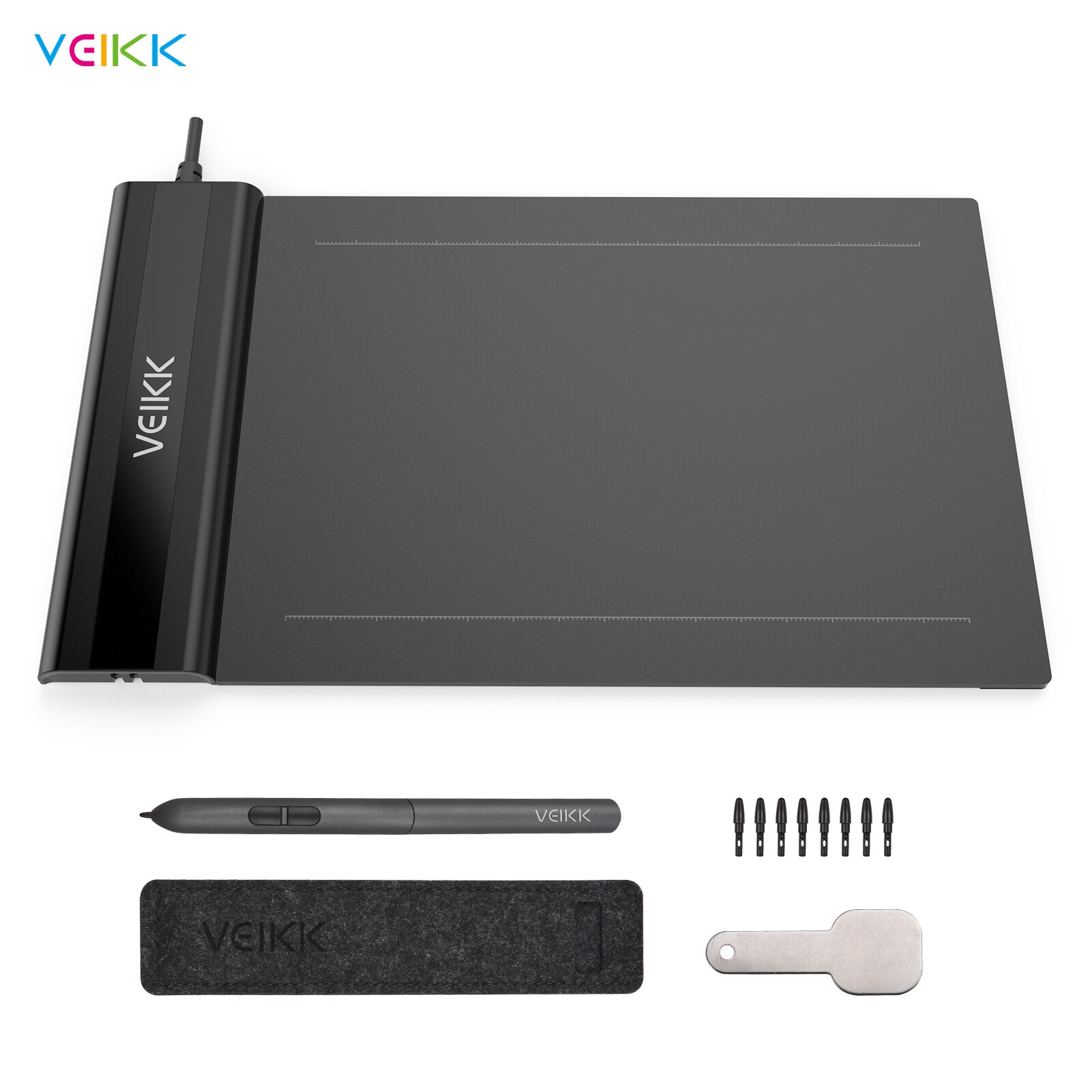 VEIKK S640 Graphics Drawing Tablet 8192 Levels Pressure Art Graphics Tablet Compatible with Windows Mac OS Android for Painting: Default Title
