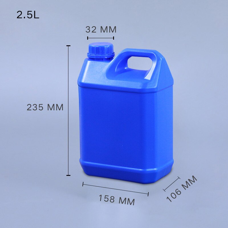 Dicht 2,5 liter HDPE kunststoff Behälter Lebensmittel Klasse flüssigkeit jerry können Verdicken Leere Desinfektionsmittel Fass 1Stck: Blau