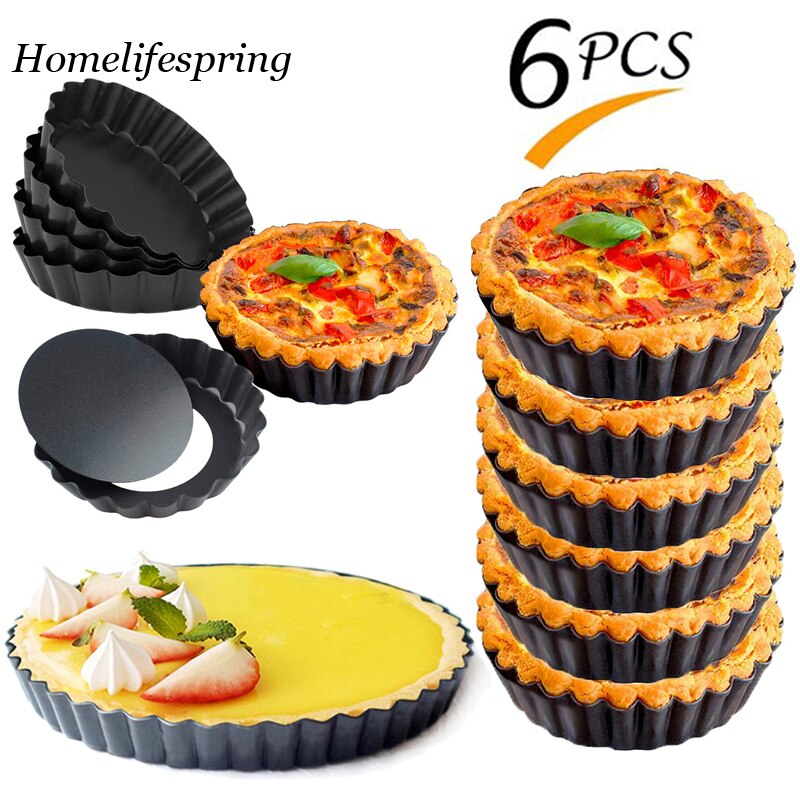 10cm Mini Pie Muffin Cupcake Pans Non-Stick Tart Quiche Flan Pan Molds Pie Pizza Cake Mold Removable Loose Bottom Round Bakeware