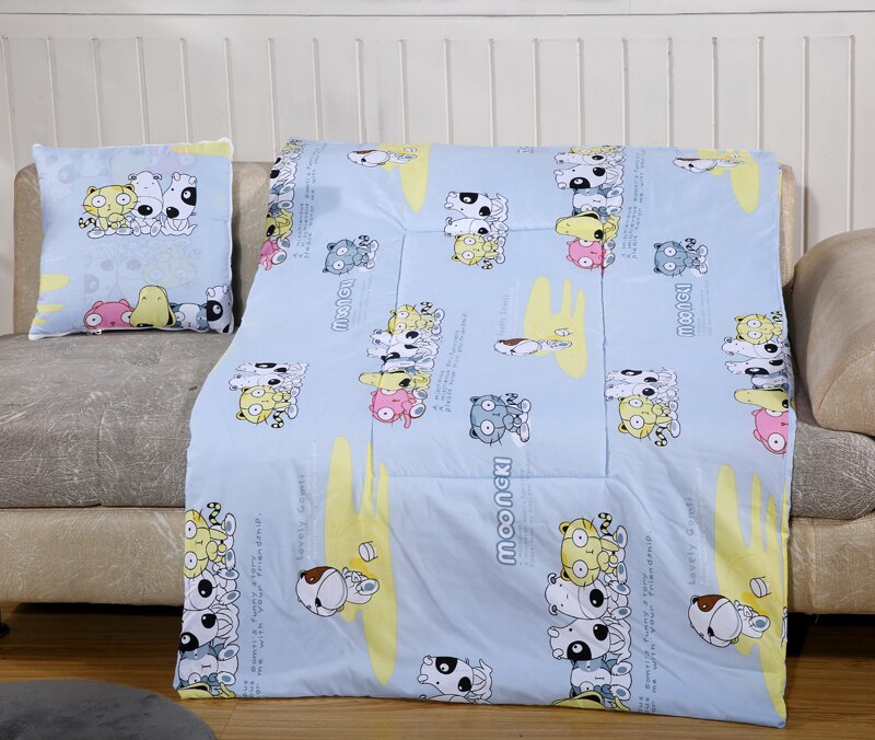 Bomull tegneserie quilt teppe bærbart sammenleggbart firkantet pute hjemmekontor bil air condition quilt: 13