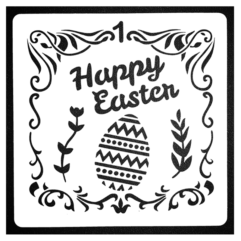 1Set Easter Stencils Happy Easter Skeleton Sketchpad Patterns Painting Template Decorative Reusable for Kids