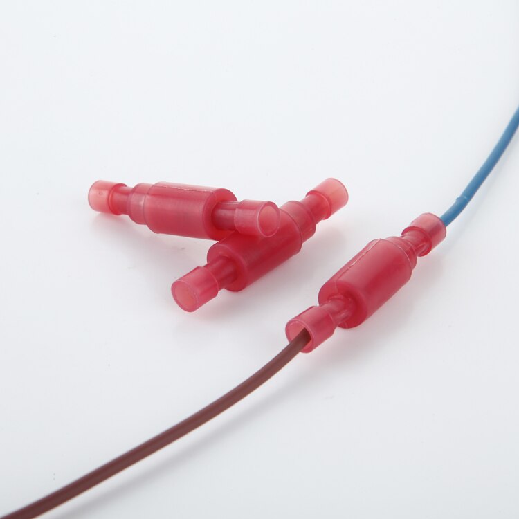 20 set/zak 40 stks Mannelijke Vrouwelijke Connector Crimp Terminal Rode Elektrische Draad Terminals Nylon Bullet Connectors P19
