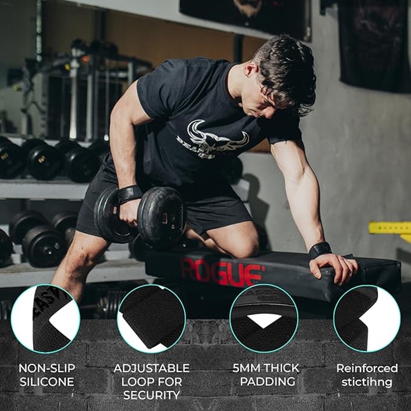 Handgelenkschlaufen für Gewichtheben, Krafttraining, verstellbar, rutschfest, für Fitnessstudio, Fitness, Hebegurt, Handgelenkstütze, Sport-Griffband
