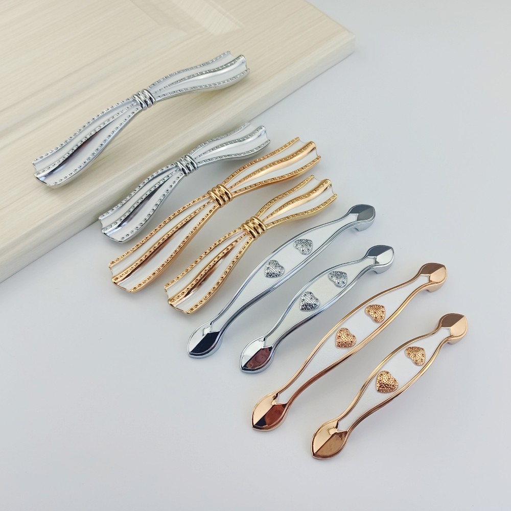 Simple Style Bowknot Handle Furniture Hardware Kitchen Cabinets Door Knobs Drawer Handle For Wardrobe Cupboard Dresser Pulls