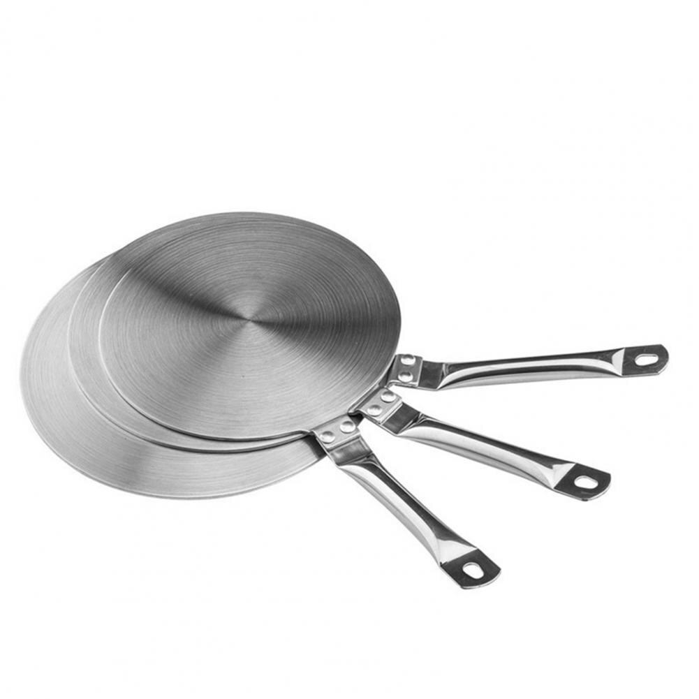 Heat Diffuser with Handle Heat-absorbing Thaw Plate Stainless Steel Thermal Plate Cooking Heat Conduction Plate for Kitchen