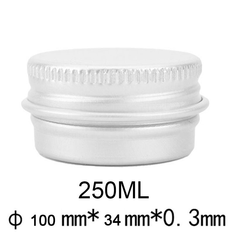 5ml/10ml/15ml/50ml/60ml/100ml/150ml/250ml Empty Aluminum Cosmetic Pot Screw Thread Lid Balm Container Cosmetic Storage Jars: 250ml