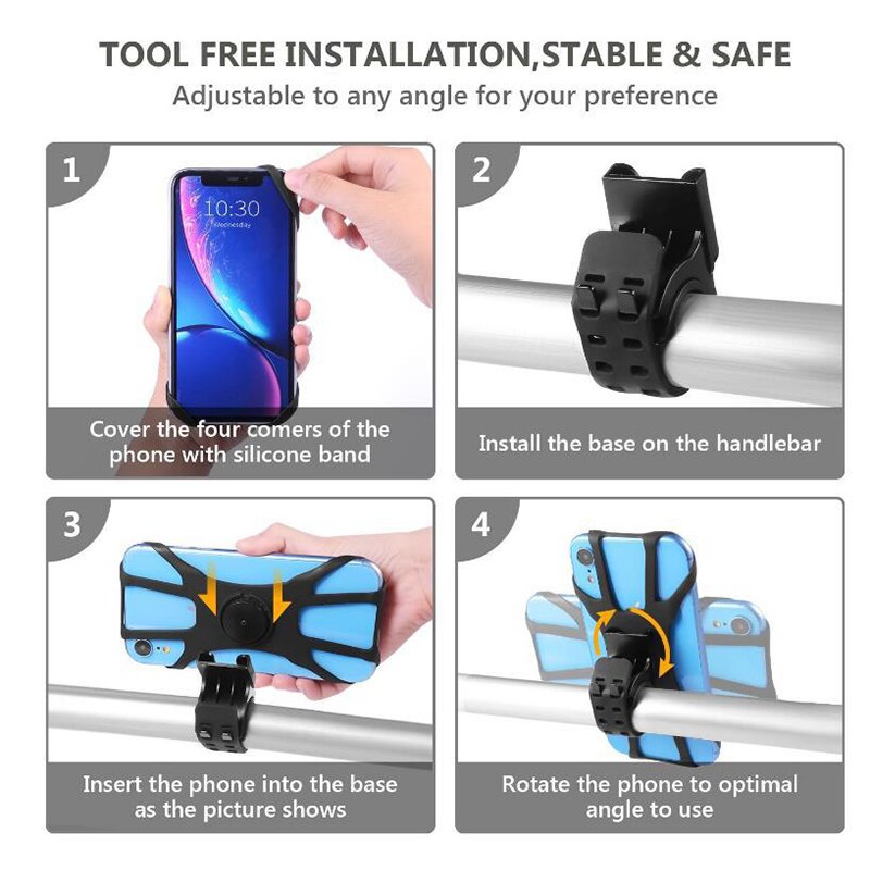 Verwijderbare Fiets Telefoon Houder Voor Iphone 11 Pro Max Universele Motorfiets Mobiele Telefoon Houder Fiets Stuur Stand Beugel TSLM2