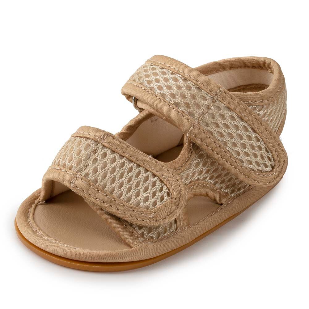 Sandales souples antidérapantes pour bébés filles et garçons de 0 à 18 mois, chaussures d'extérieur, de première: kahki / 0-6 mois