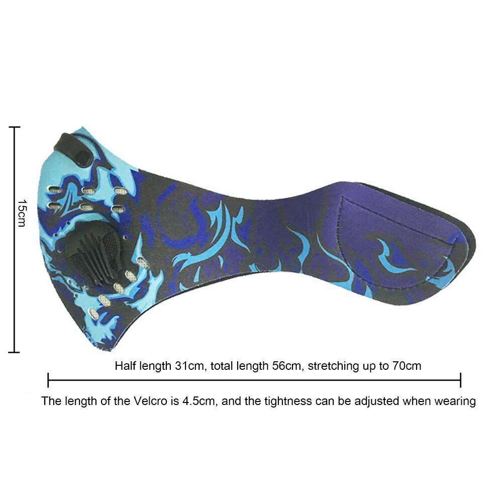 Outdoor Sport Stofmasker Winddicht Thermische Half Gezicht Masker Ademend Fietsen Gezicht Die Met Carbon Filter Kleppen: B