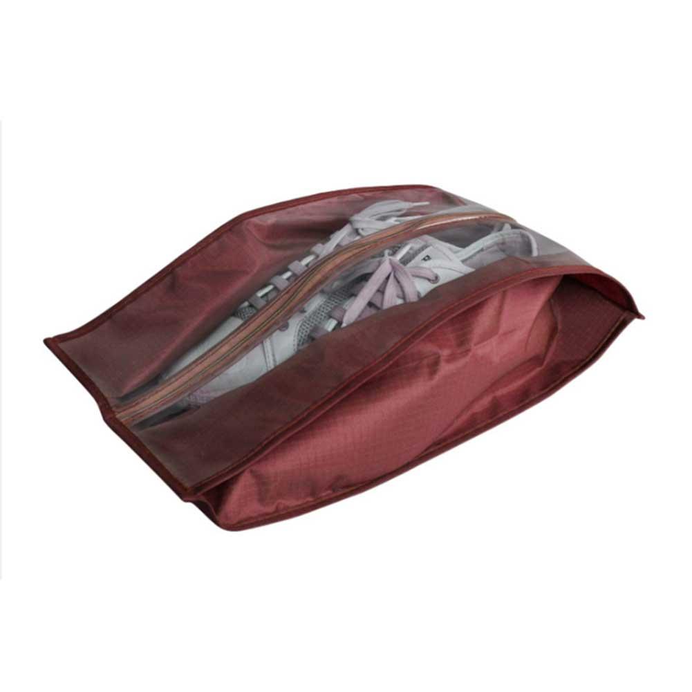 Waterproof Shoes Bag Travel Portable Shoe Storage Bag Organizer Dust Bags Zipper Dustproof Shoes Storage Pouch: wine red