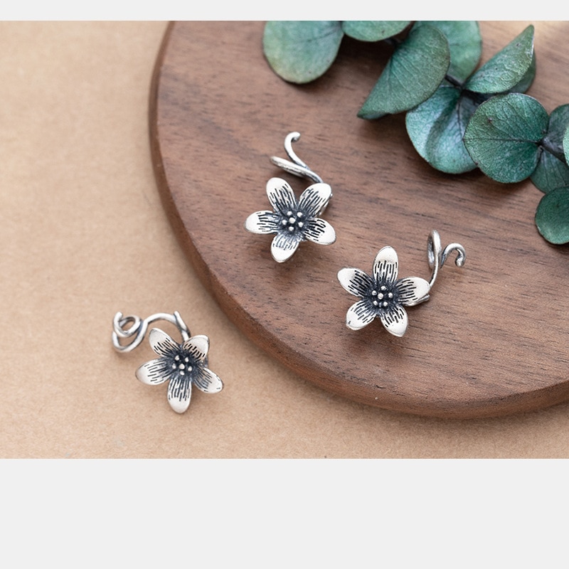 Pendentif fleur en suspension, 13mm, ornement en argent Sterling 925, pour colliers boucles d'oreilles, découvertes bijoux à bricoler soi-même