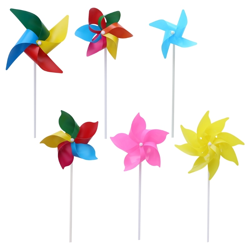 10 juegos molinete molino viento Spinner jardín decoración artística para el patio juguetes al aire libre DIY