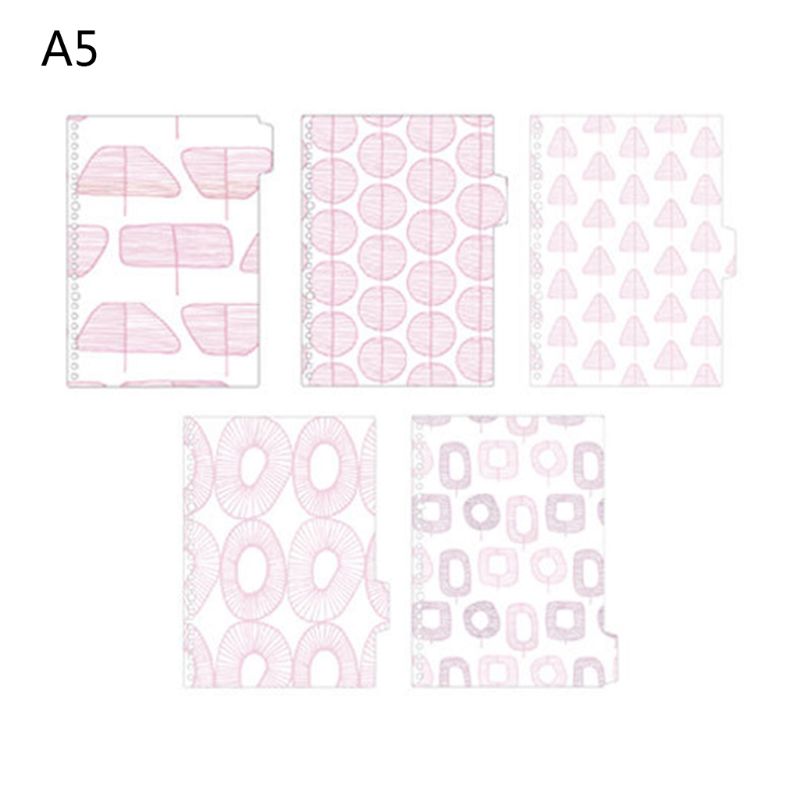5Pcs Bronzing Leaf Paper Divider Index Separator for A5 A6 Loose Leaf Binder 1XCE