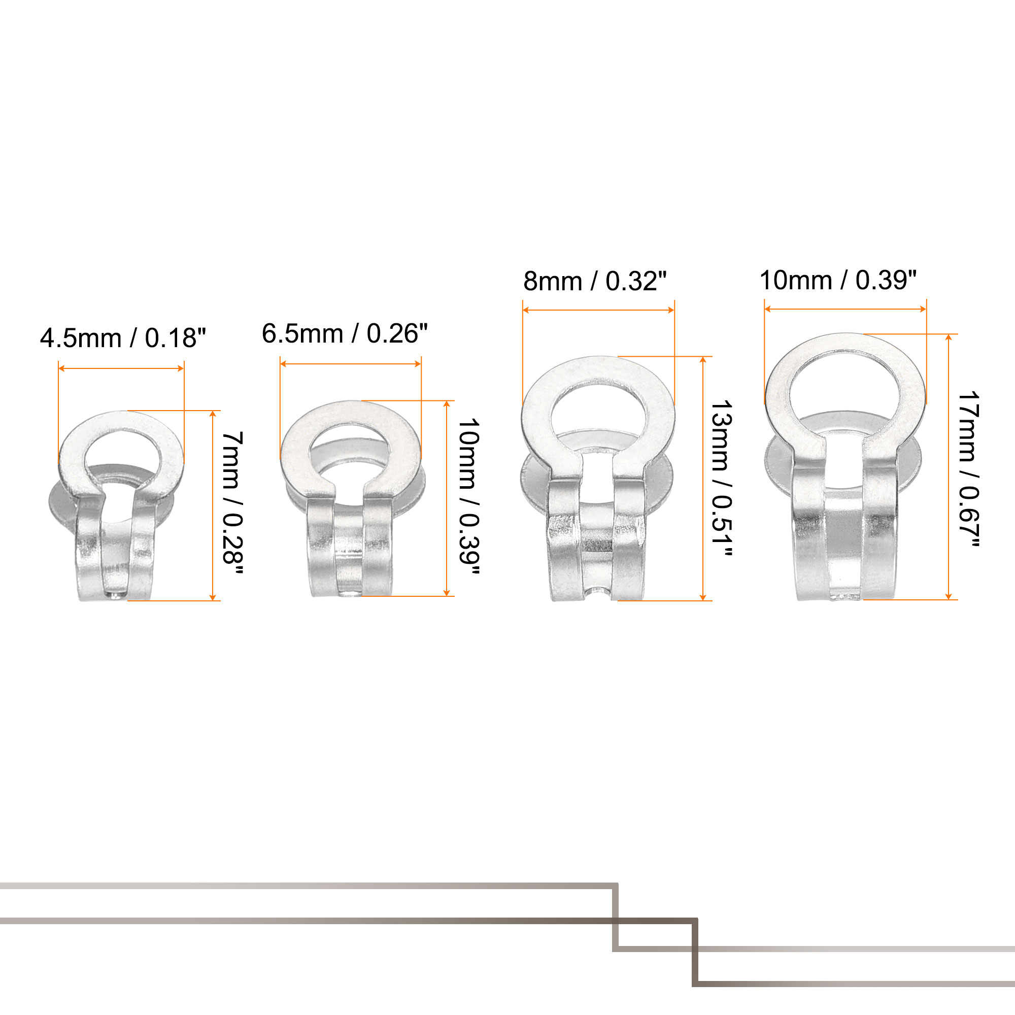 Uxcell Ball Kette Stecker, 2,4mm 3mm 4,5mm 6mm Doppel Ring Stil Verknüpfung Schleife Verbindung 304 Edelstahl, 1 einstellen