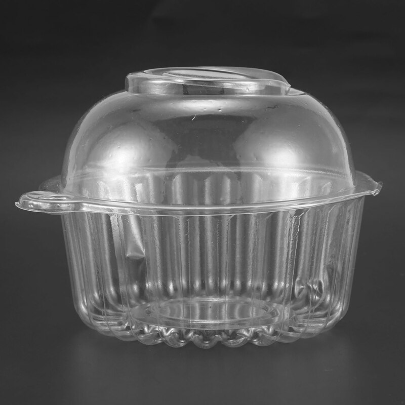 50 X Enkele Plastic Clear Cupcake Houder/Cake Container Dome Muffin Carrier