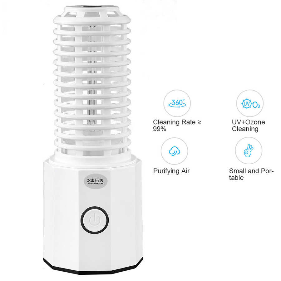 Portable USB Rechargeable Ultraviolet Ozone Cleaning Lamps for Home Bathroom Office UV Ozone Lamp
